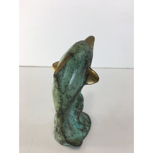 Vintage Solid Bronze Dolphins Figurines Sculptures Statue Home Decor - Set of 2 - Picture 6 of 16